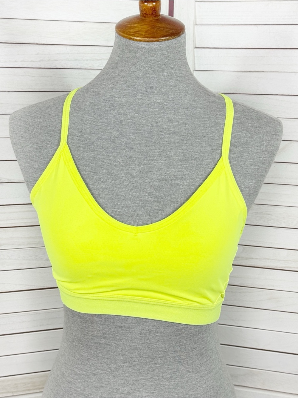 Athletic Works Racer‎ Back Sports Bra Neon Yellow Medium